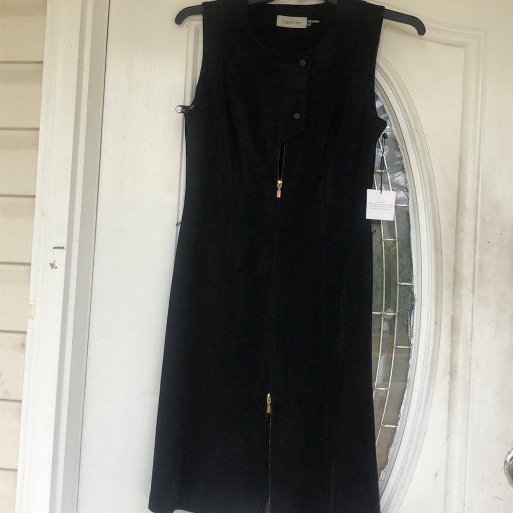 Black suede dress